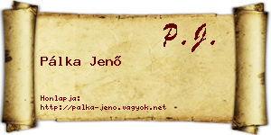 Pálka Jenő névjegykártya